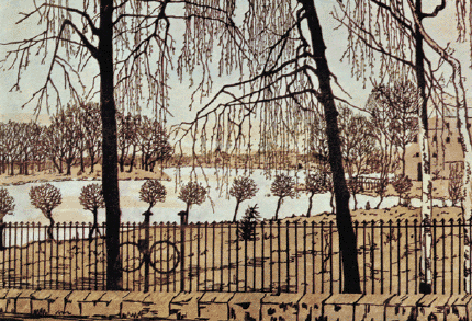 Анна Остроумова-Лебедева. Весенний мотив. Вид с Каменного на Крестовский и Елагин острова. 1904.