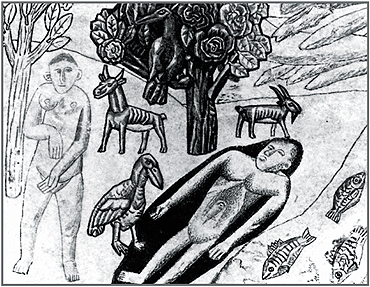 П. Филонов. Мужчина и женщина (Адам и Ева)