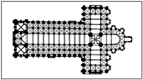 План базилики Сен-Сернен. 1096–1250. Тулуза, Франция