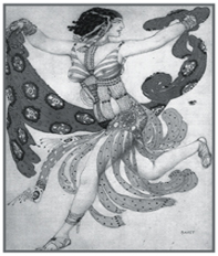 Л. Бакст. Эскиз костюма к балету «Клеопатра». 1909